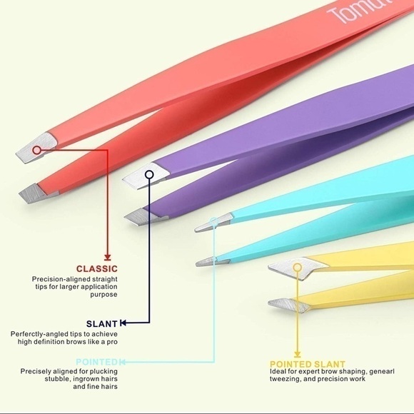 NEW-4PC Multi Color Precision Hi Qlty Stainless Steel Tweezer Set & Leather Case - Picture 4 of 7